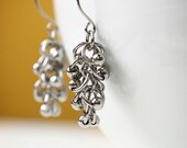 chainmaille dangle earrings beaded - stainless steel chainmail for women