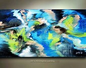 ORIGINAL Abstract Painting Abstract Art Home Decor blue Artwork Heavy Textured 40x24 Modern Contemporary art by OTO