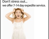 7-14 business day or less Wedding Fans with expedited design and print service