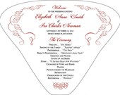 SET OF 25 Romantic Vintage Design Wedding Fan custom colors available