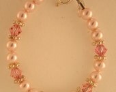 Pink Pearls and Crystals baby bracelet (BPB)