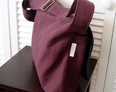 15 inch Laptop Black Canvas & Purple Hemp Midsize Messenger Bag