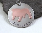 English Bulldog ID Tag- Handmade,Personalized Copper,Nickel Silver