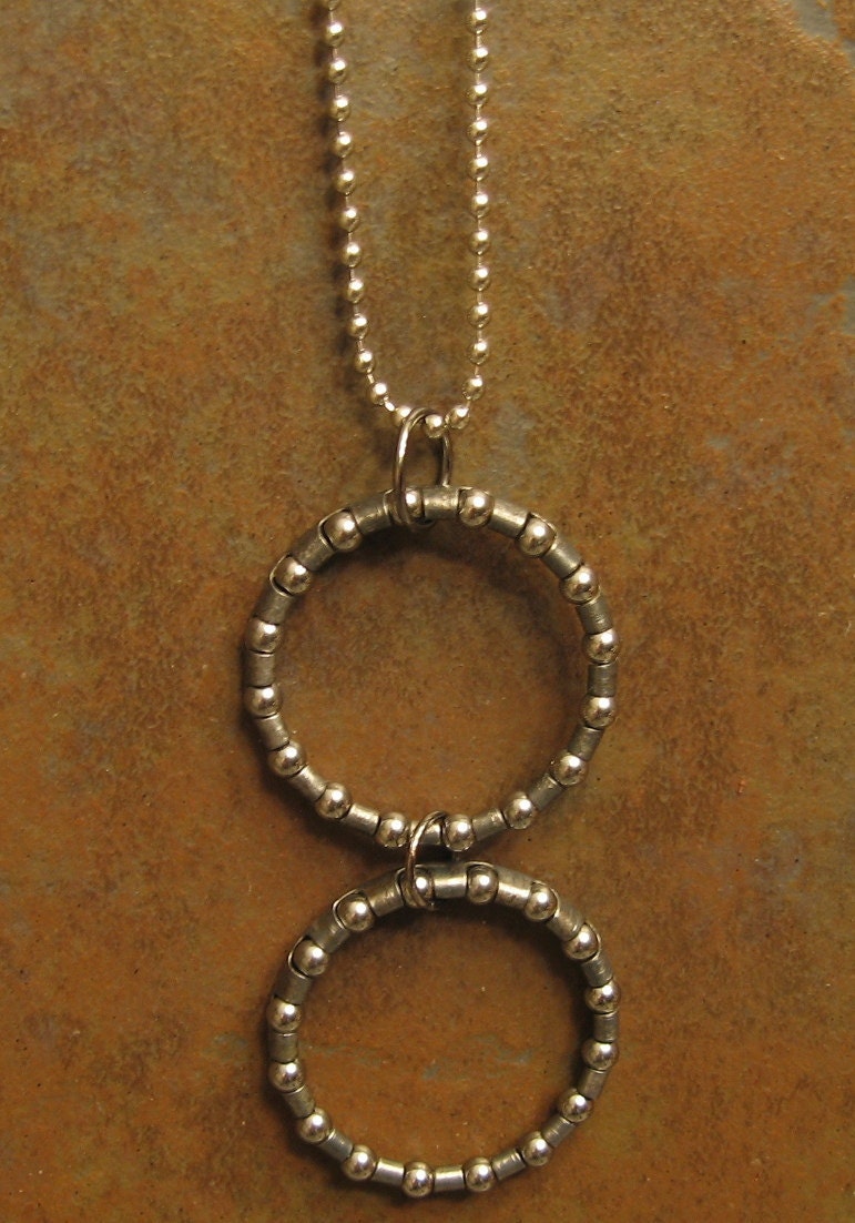 Bike Ball Bearing Necklace and Earring Combo with a Ball Chain Necklace Pendant