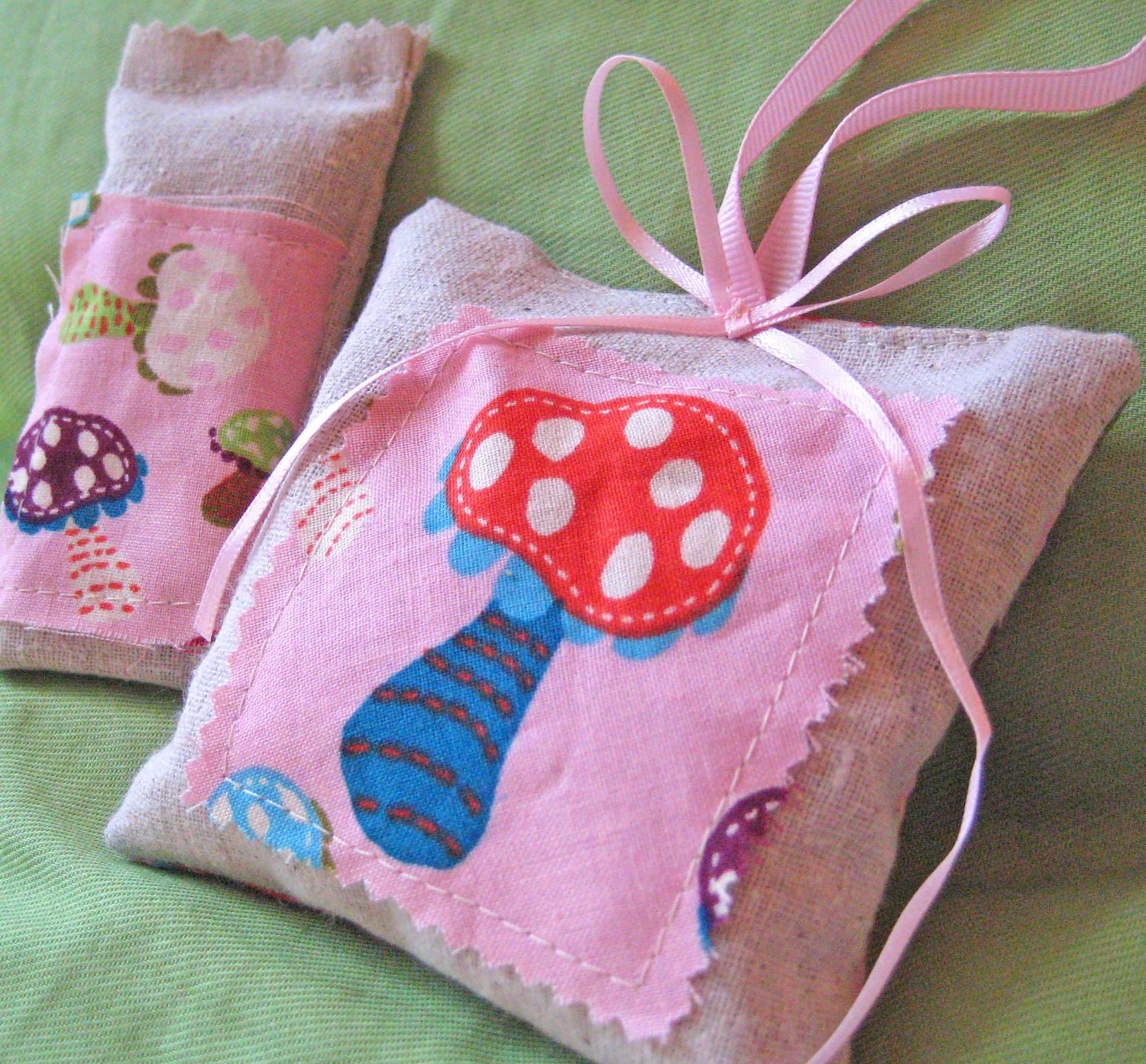 Mushrrom Hanging Lavender Sachet and Matching Mini Sachet - Gift Set