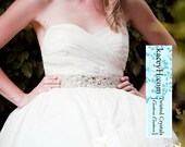Rhinestone wedding sash & jeweled bridal belt custom order deposit, hand made with Swarovski crystals, fresh water pearls.