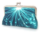 Blue sparkle pod, original silk clutch bag