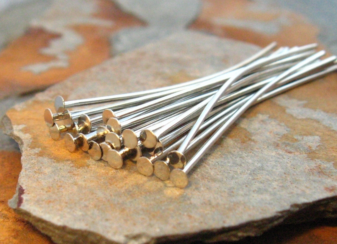 25 Trinity Brass 1.5 inch Antique Silver Headpins -  38mm - LOW SHIPPING