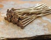 25 Trinity Brass 38mm Antique Gold Patina Headpins - 1.5 Inch - LOW SHIPPING