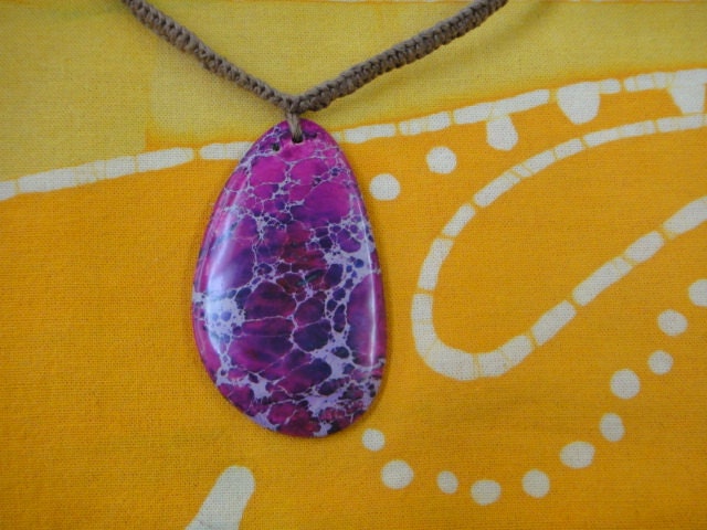 Purple Haze Jasper Hemp Necklace