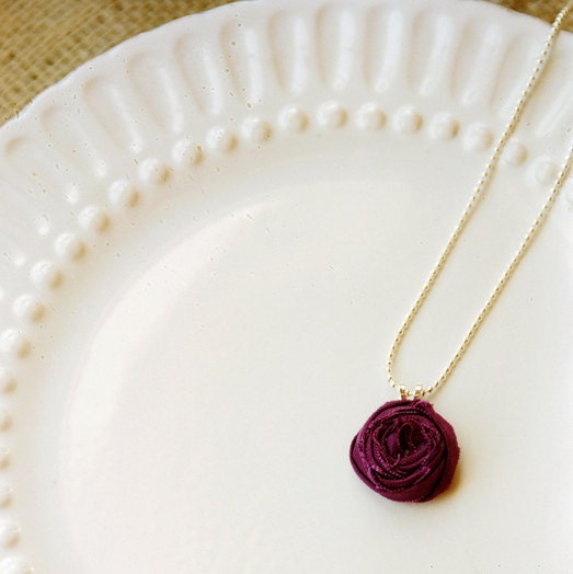 Maddux - plum rosette necklace