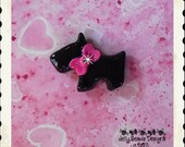 M2MG Scotty Dog  polymer clay bead/charm/bow center