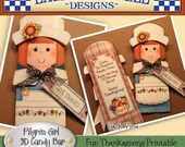 Pilgrim Girl 3D Candy Bar Wrapper
