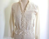 Vintage Victorian Lace Shirt 1970s - BoHo -
