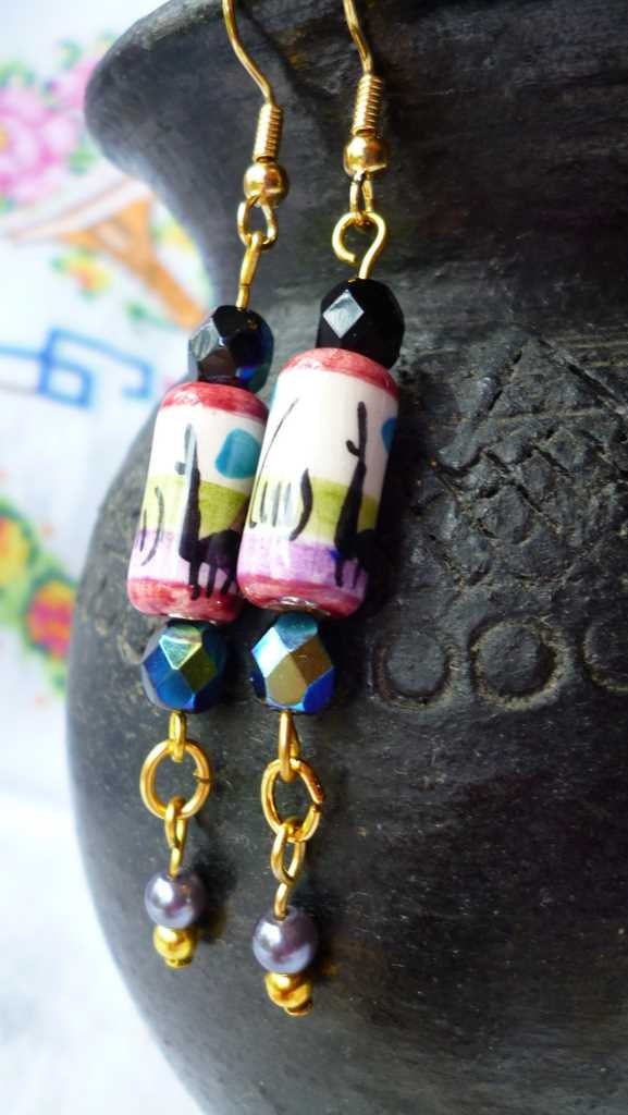 Pink Alpaca Earrings