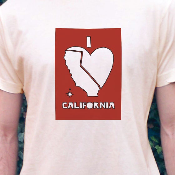 I love California T-shirt (mens or womens sizing S, M, LG, XL)