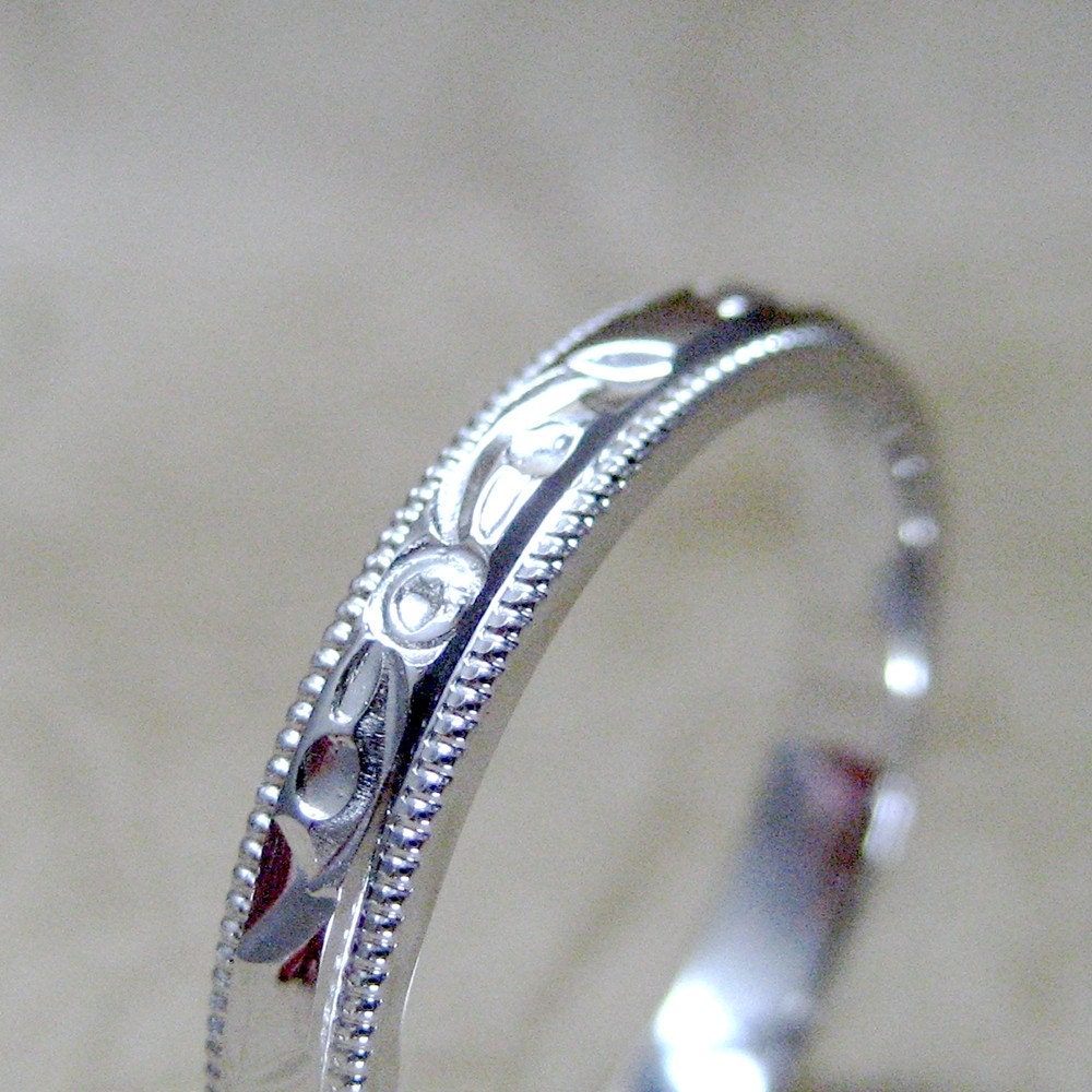 Vintage Wedding Band - 14K White Gold - Circa 1960's - from A Second Time