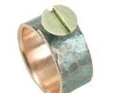 Excognito Jewelry and more by Excognito on Etsy : copper male mixed metal bronze flower ring