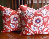 Decorative Accent Pillow Covers - Two18 Inch in Red
