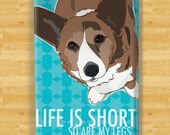 Cardigan Corgi Dog Breed Magnet - Life is Short