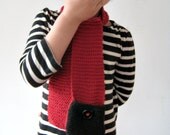 Bamboo Scarf with pocket in Red and Black