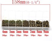 JUMP RINGS 1510 PCs 1 Box Mixed Antique Bronze Open Jump Rings 4mm-9mm  1510 PCs AssortedLead Free and Nickel Free