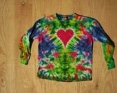 Heart Tie Dye Long Sleeve Size Youth Medium
