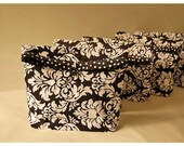 Black bags and purses: Bridesmaid Clutch Blue Grey Pink Set 4 Shower Custom Handmade Pouch Wedding Favors Make Up tagt team