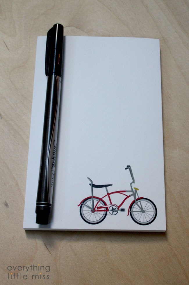 Red Bike Notepad