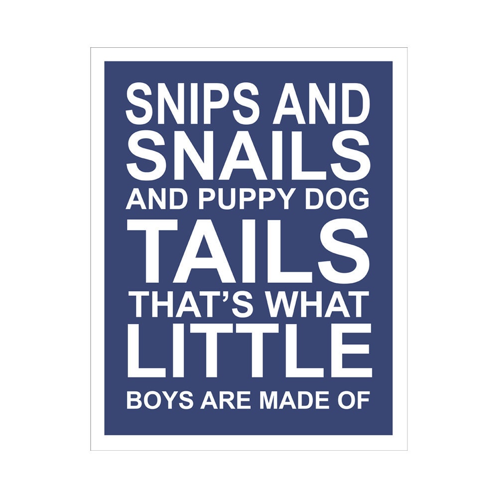 Snips and Snails 11x14 inch print by Finny and Zook