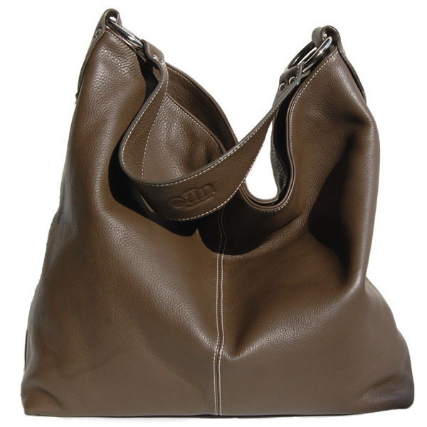 leather carry all - Ton Sai in Moss - Large Luxurious Tote in Warm Brown Moss