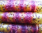 Kiwi / Cran-Raspberry Stripes - Rolled Fruit leather - Shipping included