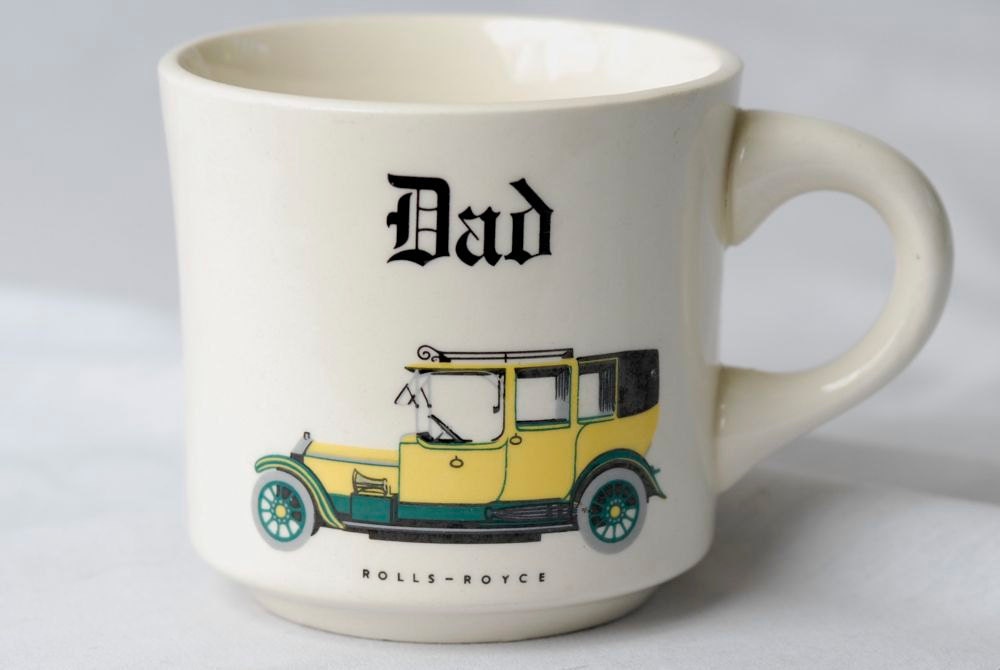 SALE ITEM Vintage Rolls Royce Dad Coffee Mug Gift