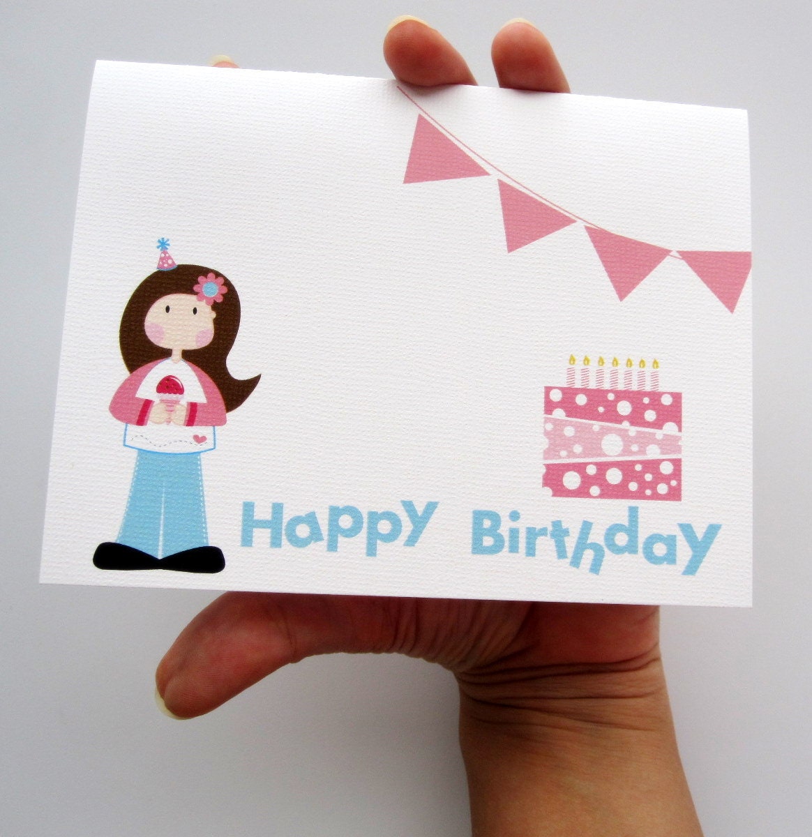Happy Birthday, a Cute doll Birthday Party card