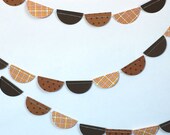 Autumn Paper Bunting, Paper Garland, Thanksgiving decoration, fall decoration, home decor, woodland, brown, mustard yellow, polka dots Il_170x135