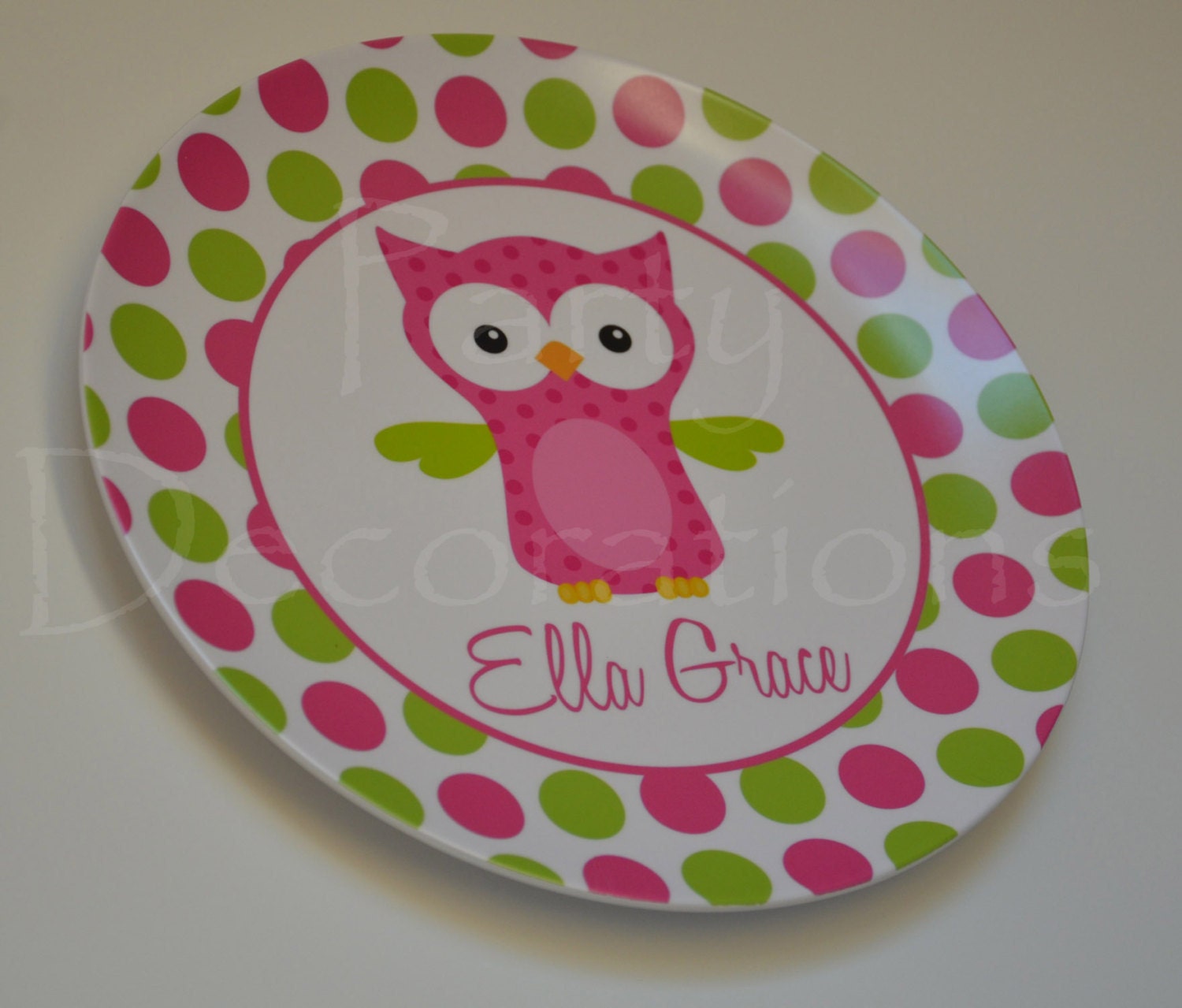 Personalized Plate - Choose Your Colors - Personalized Melamine Plate - Personalized Birthday Plate