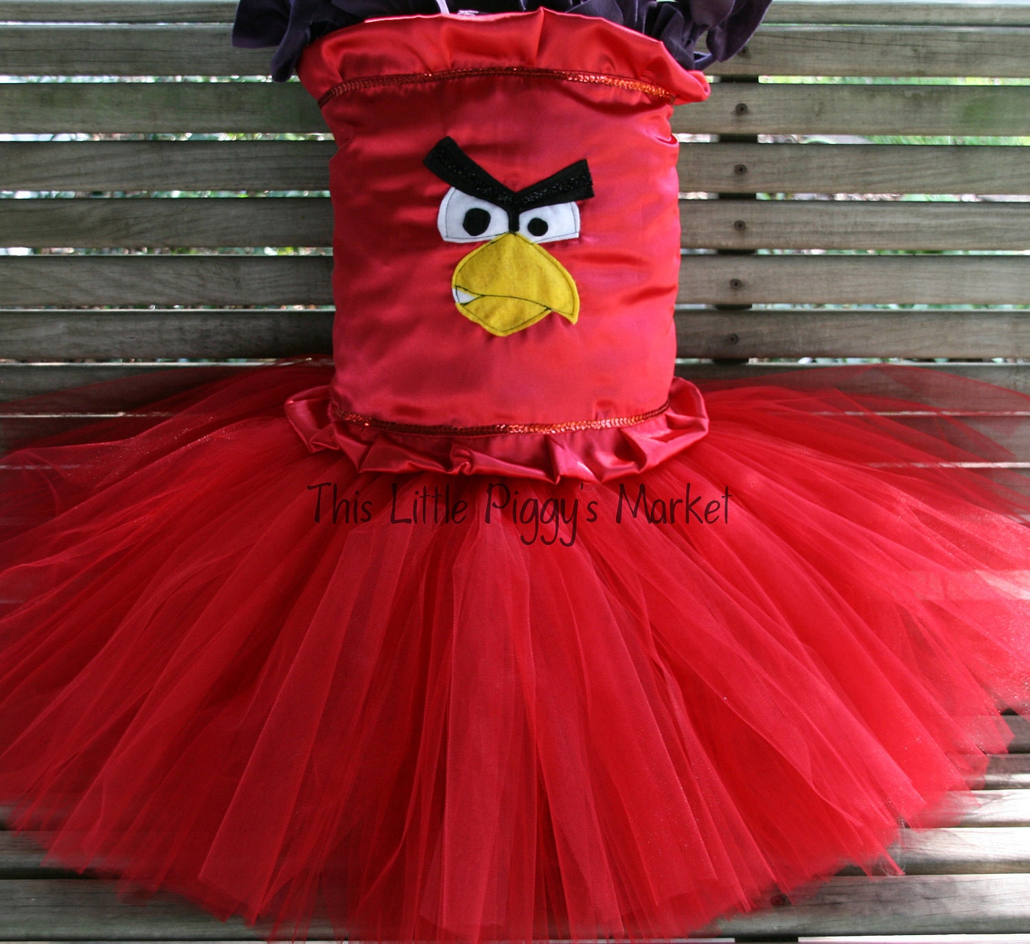 Red Angry Birds Tutu and Corset Halloween Costume for Girls sizes 0-10y