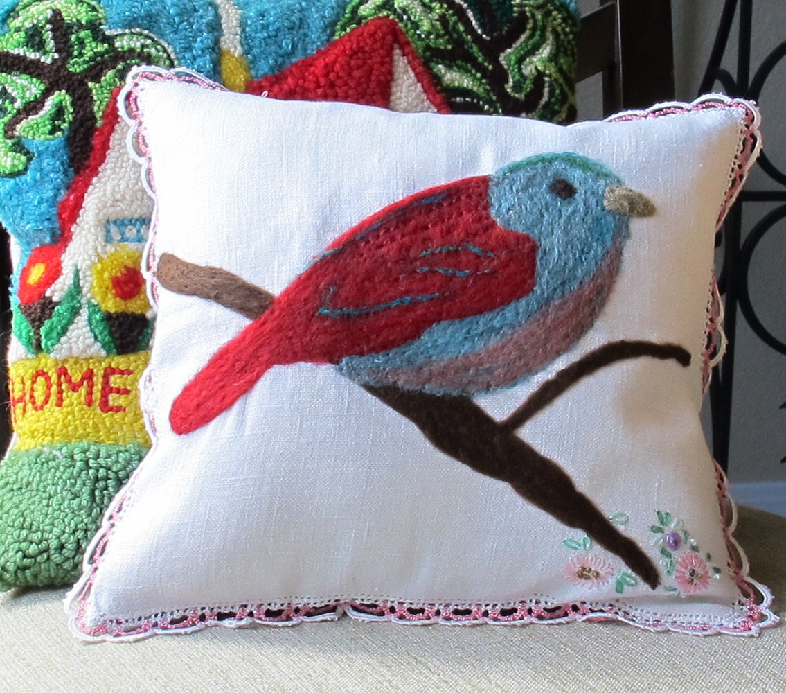 Sweetheart Bird Hankie Pillow