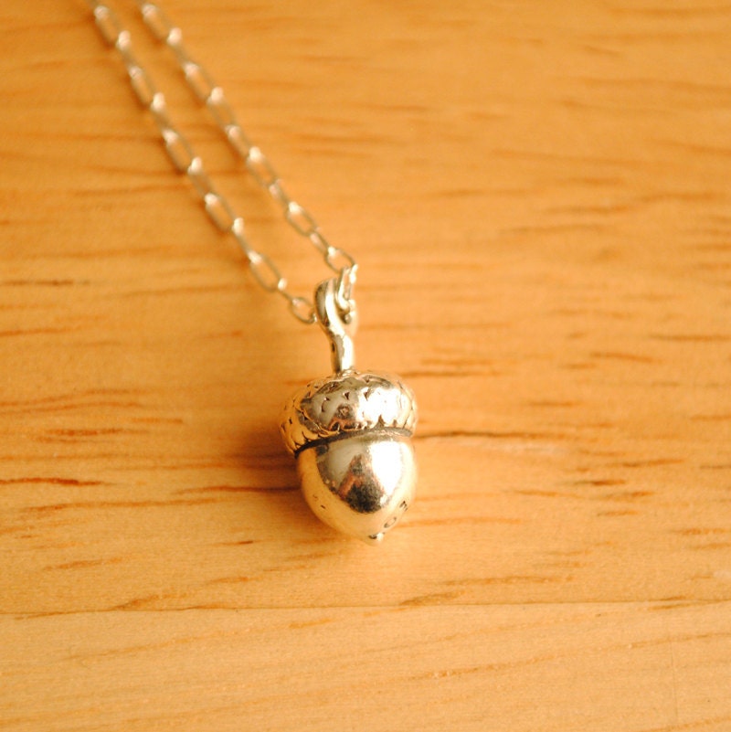 Auspicious Acorn - Sterling Silver Charm Necklace