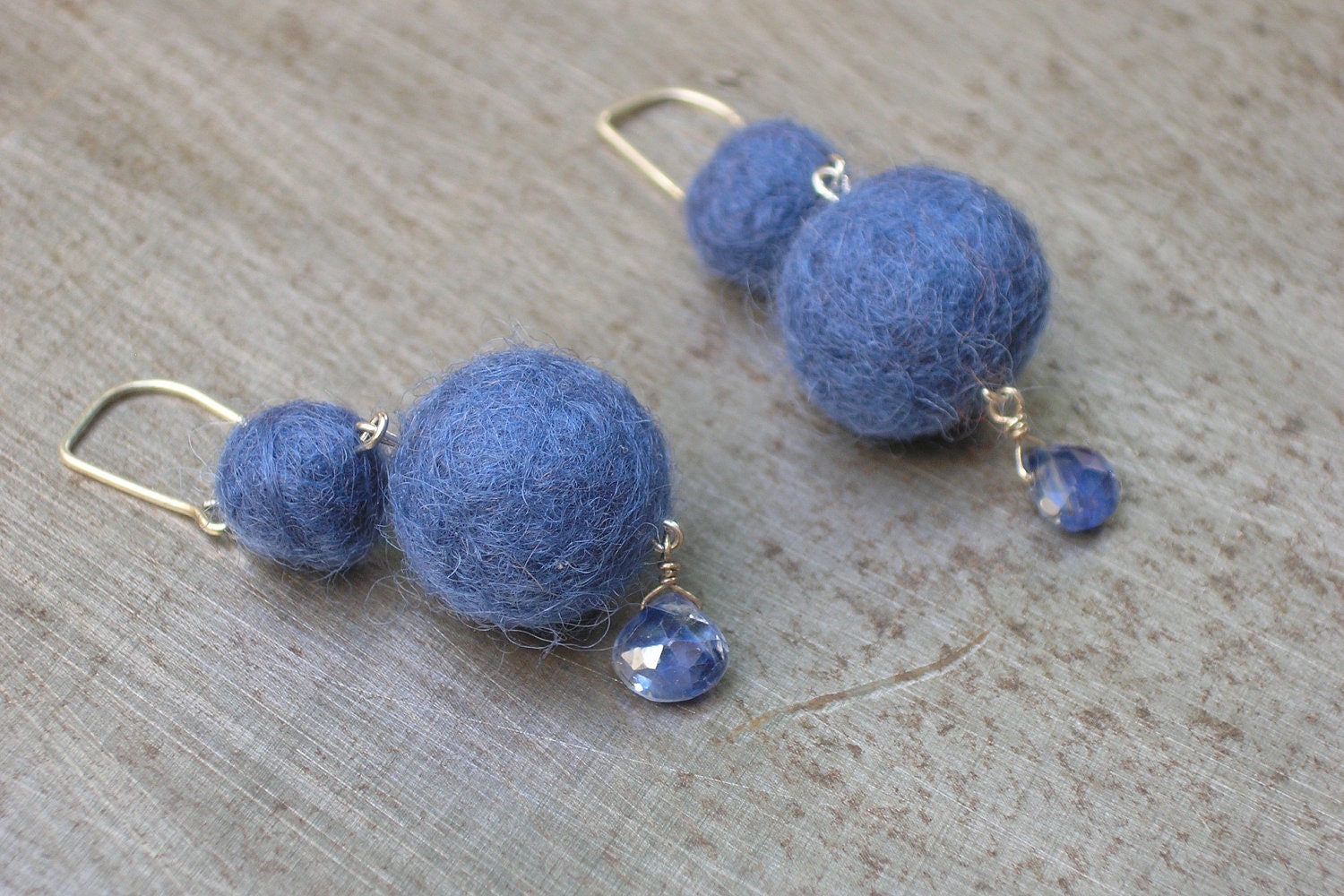 blue felt beads