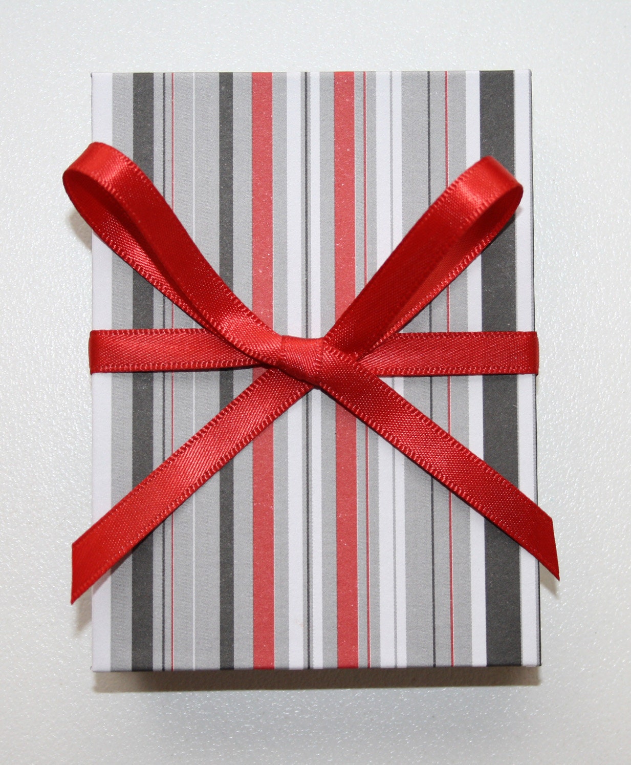 Brag Book Photo Album - Accordion - Mini wallet size - Red, Black and White Stripes