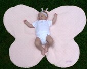 Butterfly Shaped Baby Blanket - Reversible - Photo Prop