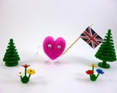 Patriotic British Heart Sculpture decoration UK flag quirky