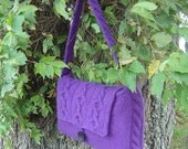 OOAK Original Design Season's Royal Cable Messenger Bag or Laptop Bag Case in Royal Purple and Satin Lined
