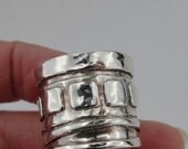 Handcrafted Modern Art Sterling Silver Ring size 7.5 (H 177)