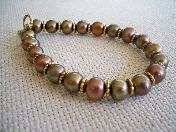 Shades of Fall Pearl Bracelet