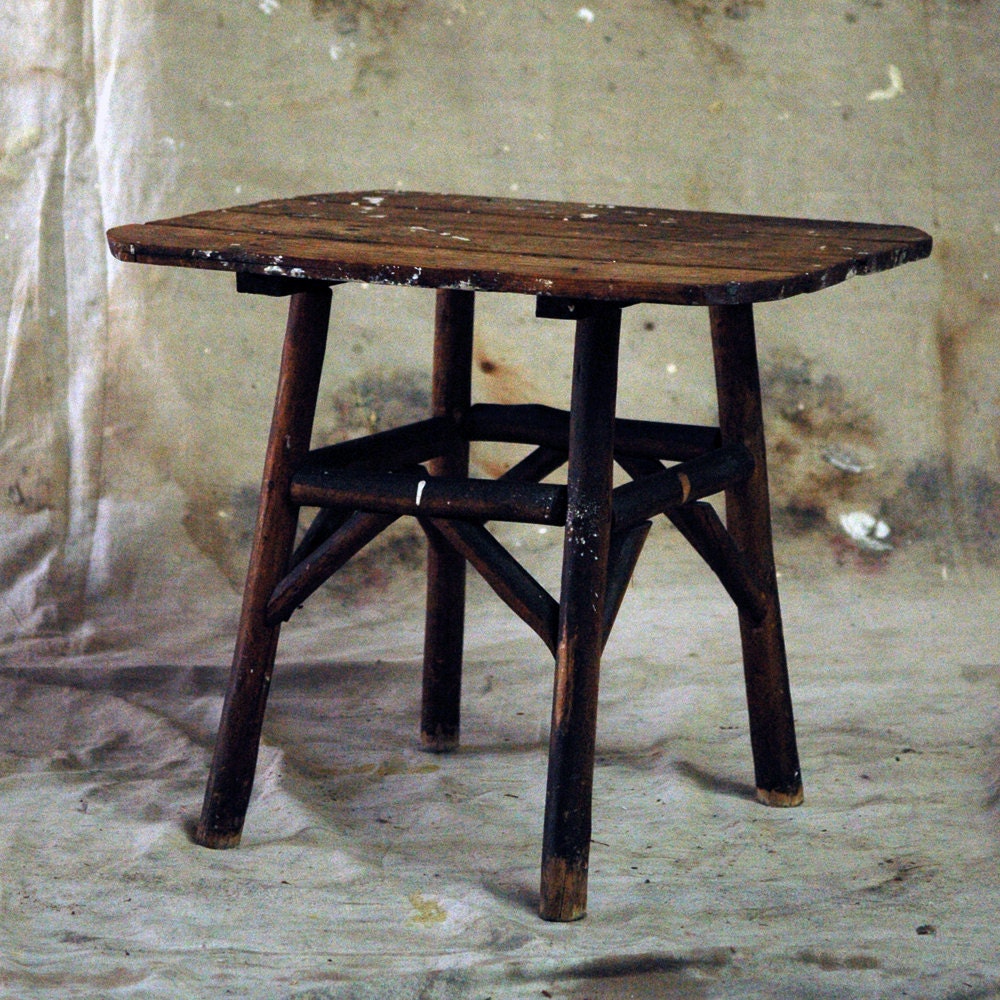 Antique Wood End Table .. Farm Hand