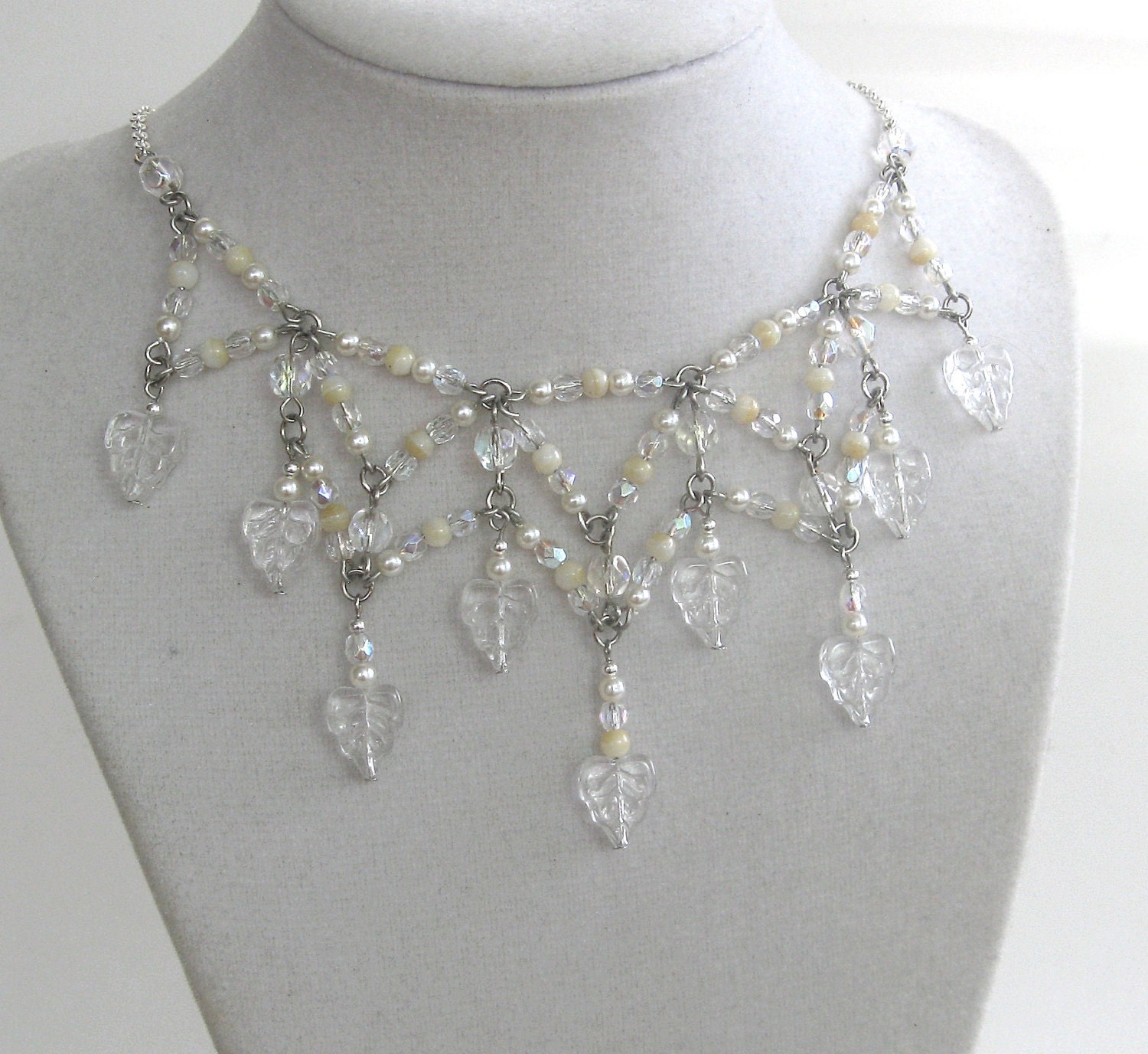 Crystal Web in BRIDAL - Exclusive Signature Necklace/Circlet in new and vintage crystal Signed by Jeanie Schelgel
