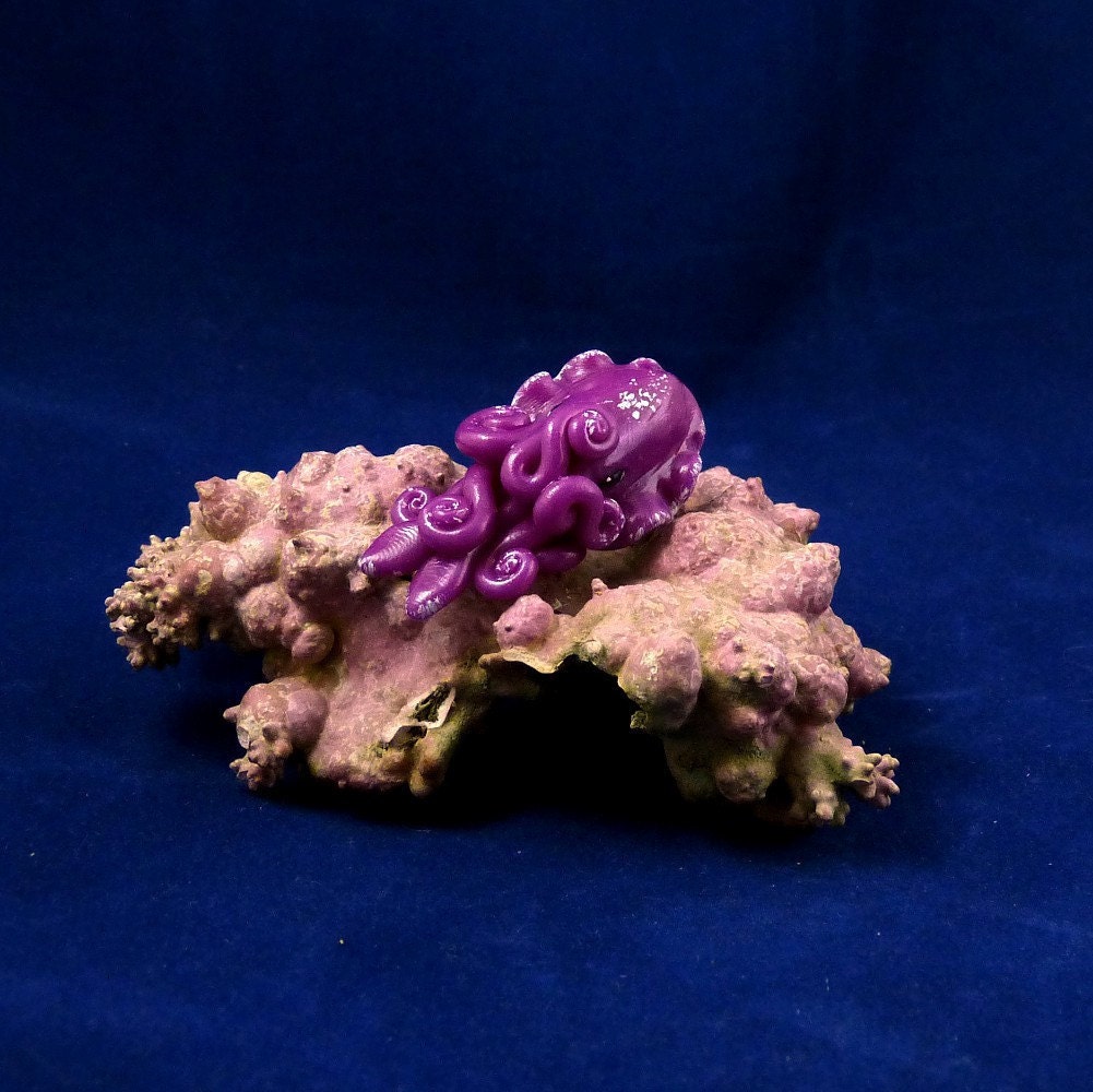 Violet Cuttlefish Pin - Handmade Polymer Clay Jewelry