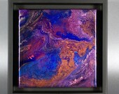 Original OOAK Painting: Modern Framed Abstract Acrylic Art 6x6